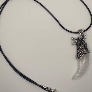 Wolf Tooth Pendant | Mens Crystal Necklace | Boyfriend Gift | Crystals For Men
